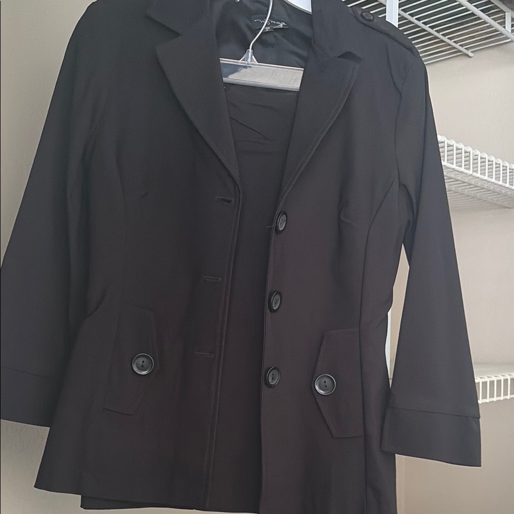 My Michelle Classic Black Women's Button-Front Blazer Jacket and skirt size 7/8